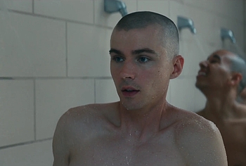 Miles Heizer nude shower in Boots