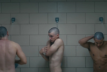 Miles Heizer nude shower in Boots