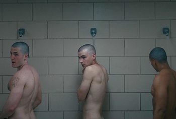 Miles Heizer nude shower in Boots