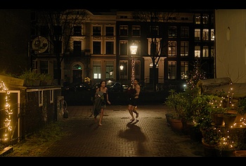 Joe Jonas shirtless in A Very Jonas Christmas Movie