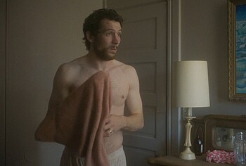 Josh O'Connor shirtless in The Mastermind