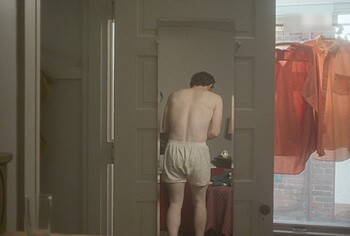 Josh O'Connor shirtless in The Mastermind