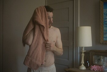 Josh O'Connor shirtless in The Mastermind