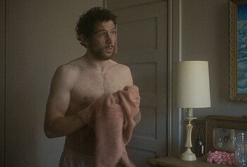 Josh O'Connor shirtless in The Mastermind
