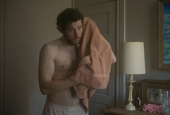 Josh O'Connor shirtless in The Mastermind