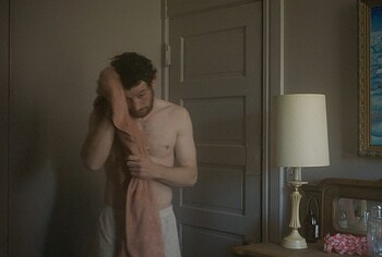 Josh O'Connor shirtless in The Mastermind