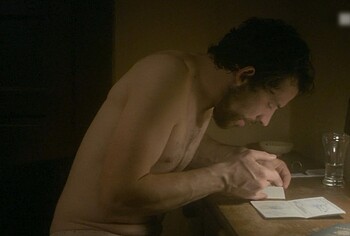 Josh O'Connor shirtless in The Mastermind