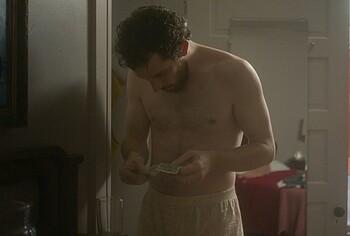 Josh O'Connor shirtless in The Mastermind
