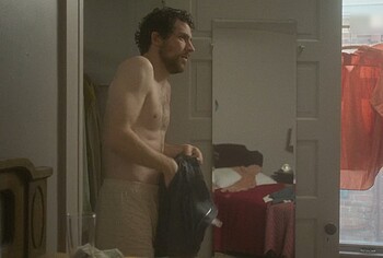 Josh O'Connor shirtless in The Mastermind