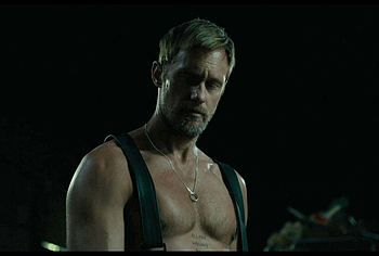 Alexander Skarsgard and Harry Melling Blowjob Scene in Pillion