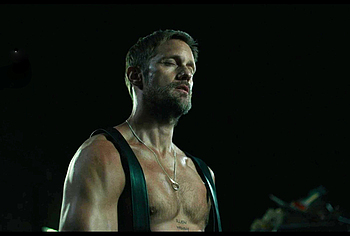 Alexander Skarsgard and Harry Melling Blowjob Scene in Pillion