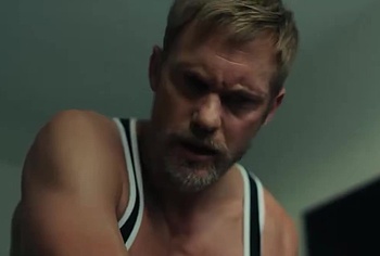 Alexander Skarsgard and Harry Melling gay sex in Pillion