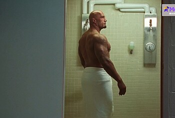 Dwayne Johnson shirtles in The Smashing Machine