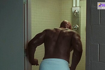 Dwayne Johnson shirtles in The Smashing Machine