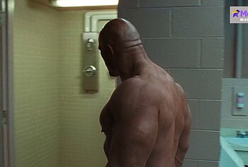 Dwayne Johnson shirtles in The Smashing Machine