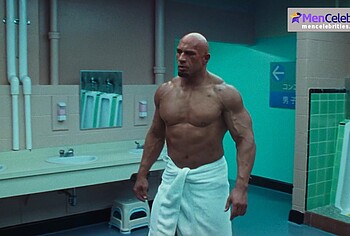 Dwayne Johnson shirtles in The Smashing Machine