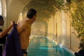 Ashton Kutcher bulto y sin camiseta en The Beauty