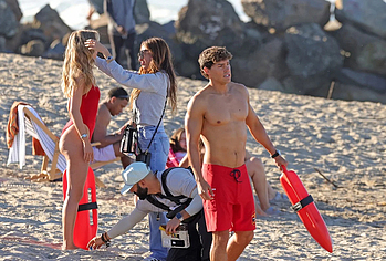 Noah Beck Shirtless And Sexy During Baywatch Reboot