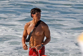 Noah Beck Shirtless And Sexy During Baywatch Reboot