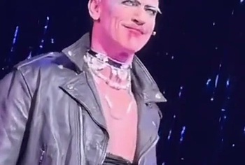 Luke Evans huge penis bulge erotic show