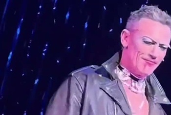 Luke Evans huge penis bulge erotic show