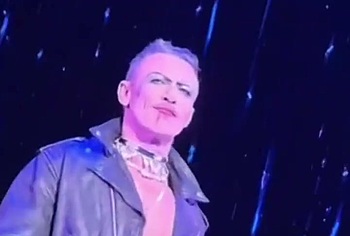 Luke Evans huge penis bulge erotic show