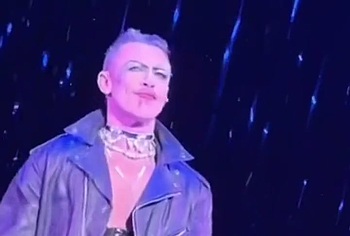 Luke Evans huge penis bulge erotic show