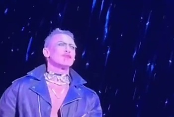 Luke Evans huge penis bulge erotic show