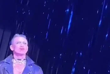 Luke Evans huge penis bulge erotic show