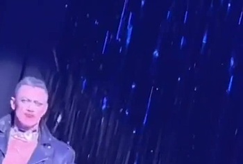 Luke Evans huge penis bulge erotic show