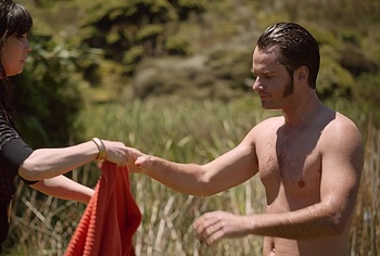 David de Lautour nude scenes in Westside