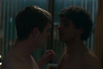 Bilal Hasna and Mitchell Robertson gay scenes in Half Man