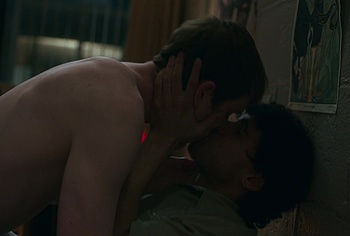 Bilal Hasna and Mitchell Robertson gay scenes in Half Man