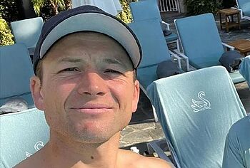 Taron Egerton shirtless beach pics