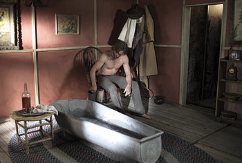 Andrew W Walker Nude Bath Scenes in The Gundown