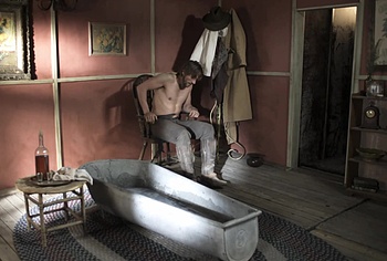 Andrew W Walker Nude Bath Scenes in The Gundown