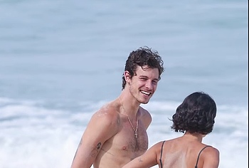 Shawn Mendes Caught Shirtless and Scratching Ones Ass On A Beach