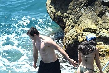 Callum Turner shirtless beach pics