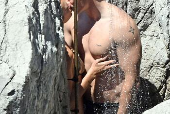 Callum Turner shirtless beach pics