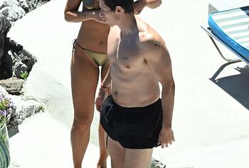 Callum Turner shirtless beach pics