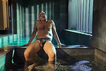 Neil Ashton Bulge and Butt In Leopard String in Brassic