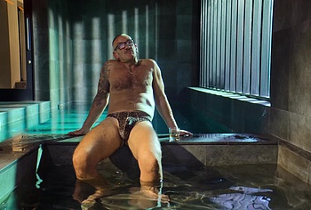 Neil Ashton Bulge and Butt In Leopard String in Brassic