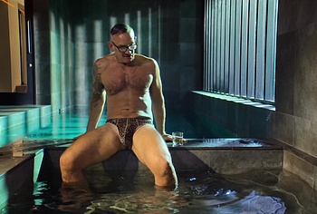 Neil Ashton Bulge and Butt In Leopard String in Brassic