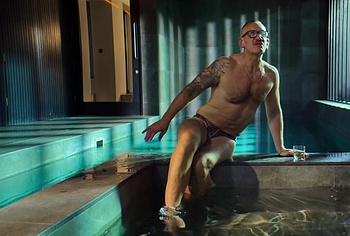 Neil Ashton Bulge and Butt In Leopard String in Brassic