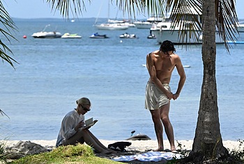 Malcolm McRae Shirtless And Sexy On A Beach