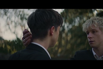 Stacy Clausen and Joe Bird Hot Gay Kiss in Leviticus