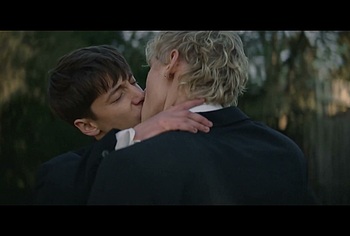 Stacy Clausen and Joe Bird Hot Gay Kiss in Leviticus
