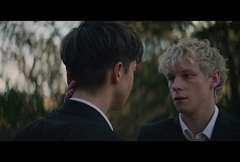 Stacy Clausen and Joe Bird Hot Gay Kiss in Leviticus