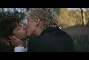 Stacy Clausen and Joe Bird Hot Gay Kiss in Leviticus