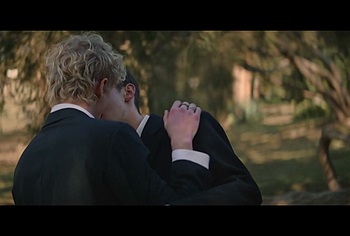 Stacy Clausen and Joe Bird Hot Gay Kiss in Leviticus
